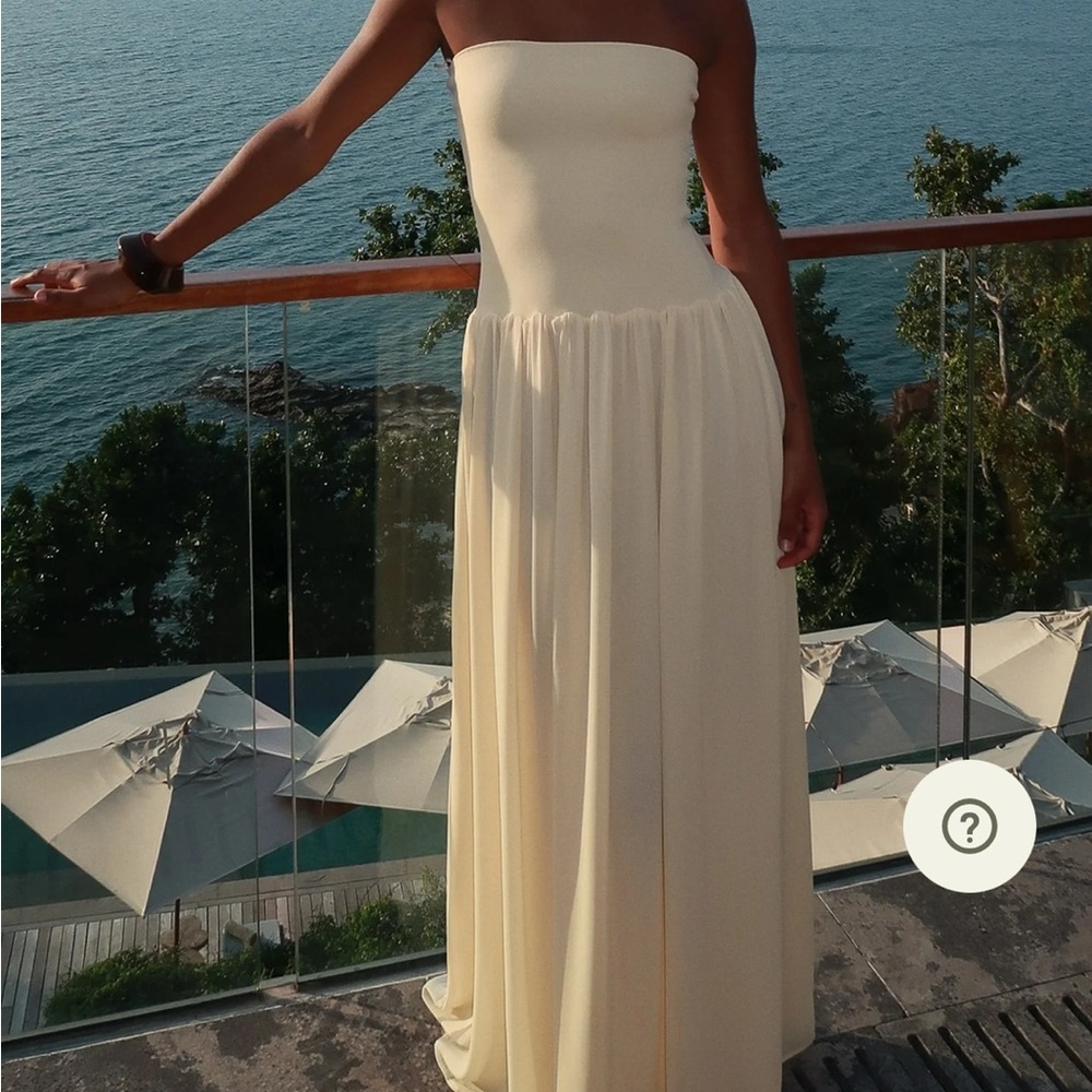 Meshki - Cream Strapless Maxi Dress